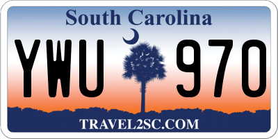 SC license plate YWU970