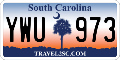 SC license plate YWU973