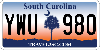 SC license plate YWU980