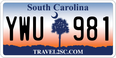 SC license plate YWU981
