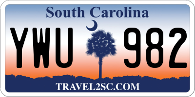 SC license plate YWU982