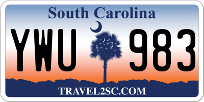 SC license plate YWU983