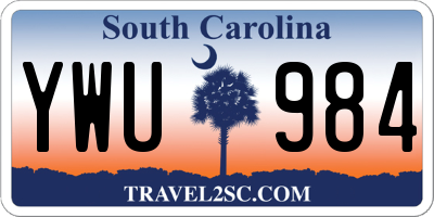 SC license plate YWU984