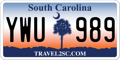 SC license plate YWU989