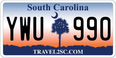 SC license plate YWU990