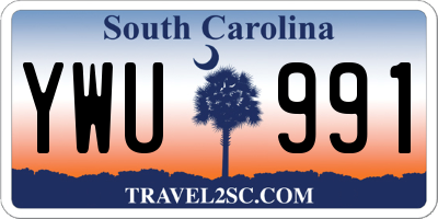 SC license plate YWU991