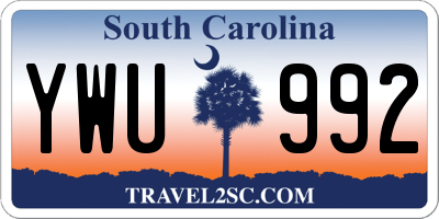 SC license plate YWU992