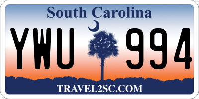 SC license plate YWU994