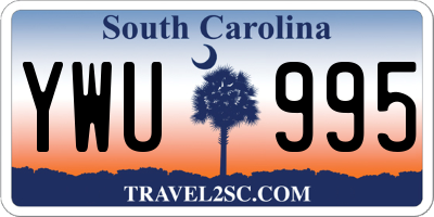 SC license plate YWU995