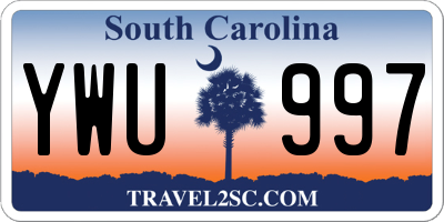 SC license plate YWU997