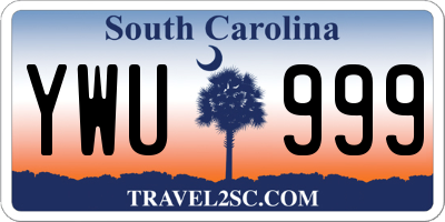 SC license plate YWU999