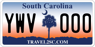 SC license plate YWV000