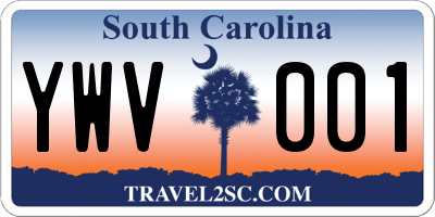 SC license plate YWV001