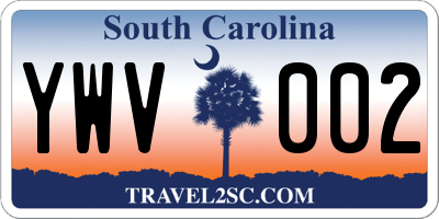 SC license plate YWV002