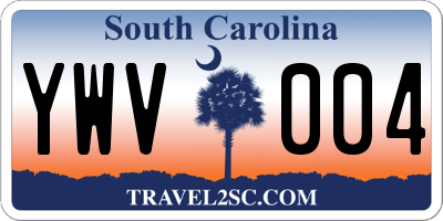 SC license plate YWV004