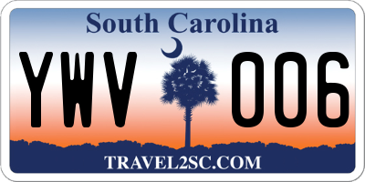 SC license plate YWV006