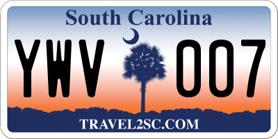 SC license plate YWV007