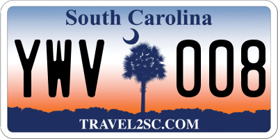 SC license plate YWV008