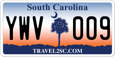 SC license plate YWV009