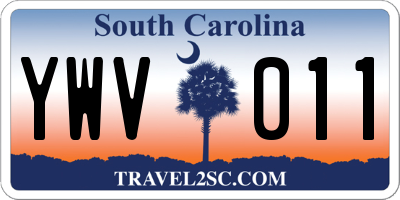SC license plate YWV011