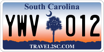 SC license plate YWV012