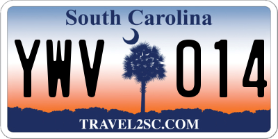 SC license plate YWV014
