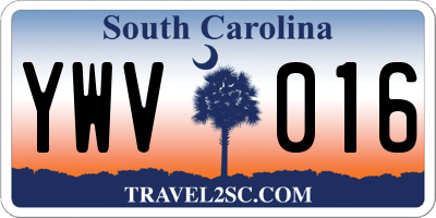 SC license plate YWV016