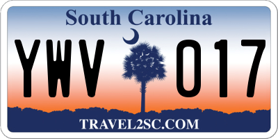 SC license plate YWV017