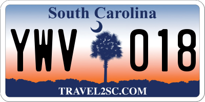 SC license plate YWV018