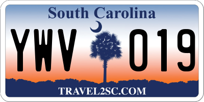 SC license plate YWV019