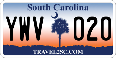 SC license plate YWV020