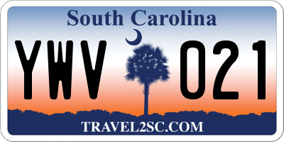 SC license plate YWV021