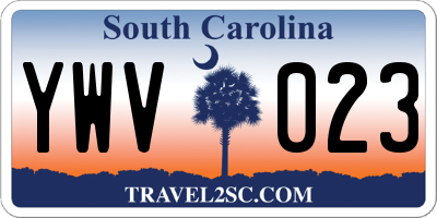 SC license plate YWV023