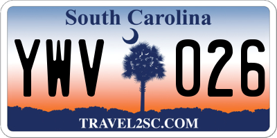 SC license plate YWV026