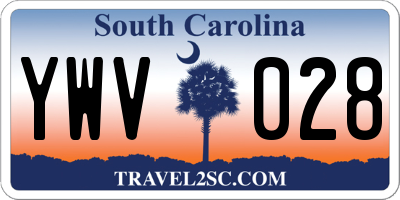 SC license plate YWV028