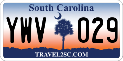 SC license plate YWV029