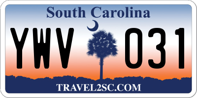 SC license plate YWV031