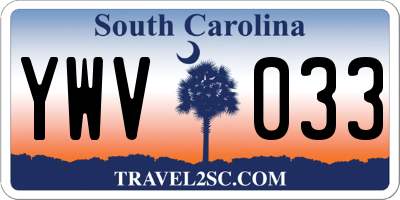 SC license plate YWV033