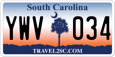 SC license plate YWV034