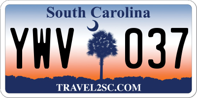 SC license plate YWV037