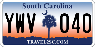 SC license plate YWV040