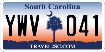 SC license plate YWV041