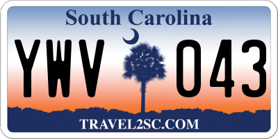 SC license plate YWV043