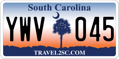 SC license plate YWV045