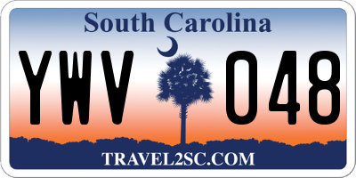 SC license plate YWV048