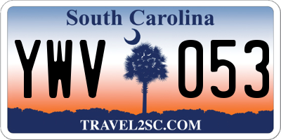 SC license plate YWV053