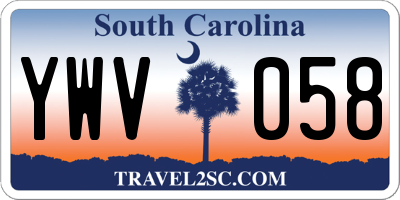 SC license plate YWV058