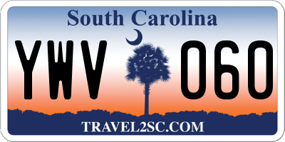 SC license plate YWV060