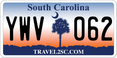 SC license plate YWV062