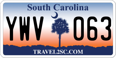 SC license plate YWV063